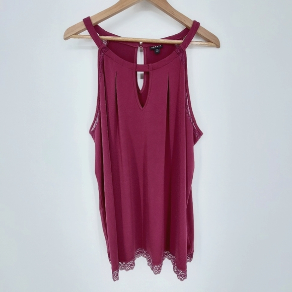 torrid Tops - Torrid Sleeveless Keyhole Lace Trim Cami Tank Top, Sz 3X